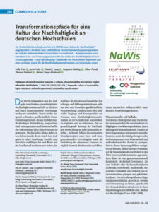 Cover der Communicationsheft Transformationspfade für eine Kultur der Nachhaltigkeit an deutschen Hochschulen